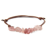 Cwaje3873_Bohemian Gravel Leather Cord Braided Bracelet