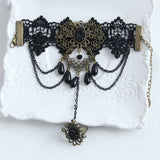 HALLOWEEN GOTHIC LACE BRACELET WITH RING JEWELRY_CWMM0149