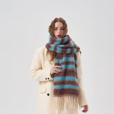 RAINBOW COLORBLOCK SCARF WARM COZY WINTER WRAP_CWASC2351