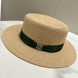 SUMMER SIMPLE HIGH END FLAT TOP STRAW HAT_CWAH3592
