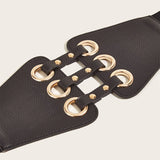 RETRO RIVET HOLLOW WIDE GIRDLE BELT_CWABE0446