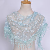 SPRING AND AUTUMN FLORAL HOLLOW LACE TRIANGLE VEIL_CWMM1984