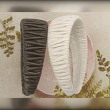 ELEGANT FRENCH VINTAGE RUCHED PU HEADBAND_CWAHA6320