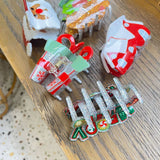 Christmas Hair Claw - Santa Bell Gift House Clip_Cwaha07289