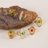 OPEN ADJUSTABLE STEEL RING WITH DRIED FLOWERS_CWMM8930