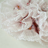 Colorful Floral Ruffled Hair Tie Elastic Durable_Cwaha07530
