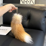 CUTE REAL FOX FUR BIG TAIL CAR KEYCHAIN PENDANT_CWMM2523