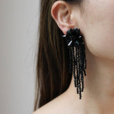 Womens Crystal Bead Floral Tassel Beaded Suit