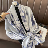 SILKY SATIN LONG SCARF SHAWL VERSATILE WRAP_CWASC0530