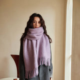 SOFT MERINO WOOL SOLID SCARF WHITE WINTER WRAP_CWASC2294
