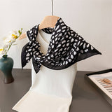 Vintage Leopard Herringbone Linen Headscarf_Cwasc03426
