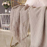 SOLID COLOR DIAMOND KNITTED SOFA BLANKET_CWMM0420