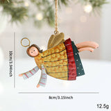 RUSTIC IRON ANGEL SANTA SNOWMAN TREE HANGING_CWMM9765