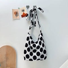 Large Dot Single-Shoulder Adjustable Bag