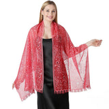 FLORAL LACE TIE DYE SHAWL BRIDAL EVENING WRAP_CWASC1092