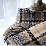 PLAID TASSEL SCARF WRAP FOR STUDENTS COUPLES_CWASC1461