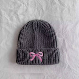 PERSONALIZED BOW CHILDRENS WARM KNITTED HAT_CWAH2927