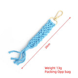 BOHO COTTON TASSEL KEYCHAIN HANDMADE WOVEN CHARM_CWAB5081