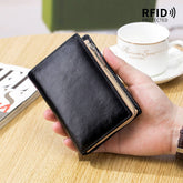 SHORT TOP LAYER COWHIDE VINTAGE LEATHER WALLET_CWAB3824