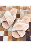 CROSS STRAP FLUFFY CASUAL SLIPPERS_CWSHS199