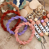 MAMA LETTER BRAIDED SILICONE BEAD KEYCHAIN_CWMM6880