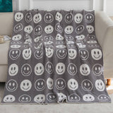 SMILING FACE KNITTED JACQUARD BLANKET SOFA BLANKET_CWMM0323