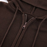 Warm Hooded Zipper Sport Zipper Cardigan