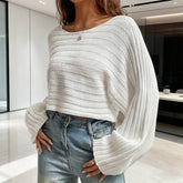 Versatile Solid Color Loose Knitted Sweater