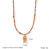 ANIMAL FISH NECKLACE WITH GEM AND STEEL_CWMM7531