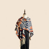 Thick Open-Side Shawl Women Winter Poncho_Cwocasl00094