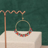 HIGH GRADE NATURAL STONE WOVEN COLORFUL EARRINGS_CWAJE3983