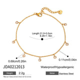 FASHION 18K GOLD ZIRCON STAINLESS STEEL ANKLET_CWAJE4789