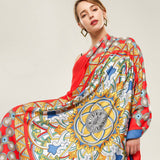 Twill Satin"First Love"Print Large Scarf For Women_Cwasc0667