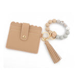 SILICONE BEAD WRISTLET WALLET WITH TASSEL_CWAB5002