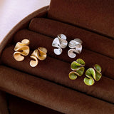 Small Fresh Ruffled Pleated High-End Earrings_Cwaje2353