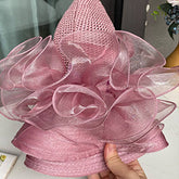 Women Organza Flower Sunscreen Hat_Cwah1208