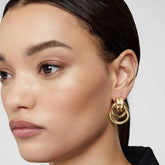 Twist Circle Linked Hoop Earrings Plated Titanium
