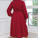 ELEGANT POLKA DOT RED MAXI DRESS FOR FALL_CWDSD8480