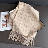 Chic Plaid Tassel Scarf Soft Cashmere Feel Wrap_ Cwasc03271