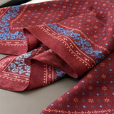 Retro Floral Herringbone Cotton Linen Square Scarf_Cwasc0343