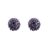 Vintage Rose Fabric Stud Earrings Handmade Chic_Cwmm6259