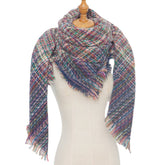 PLAID CIRCLE SCARF FALL WINTER WOVEN WRAP_CWASC0156