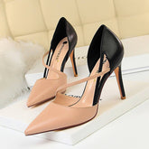 NEW POINTY COLOR MATCHING HOLLOW HIGH HEELS_CWSHH0054