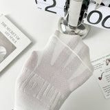 BLACK AND WHITE STRIPED MESH COTTON SOCKS_CWMS0956