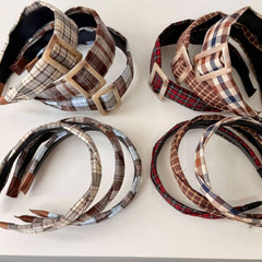 Plaid Buckle Headband College Autumn Style_Cwaha08166