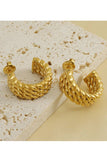 18K Gold Plated Stainless Steel Earrings_Cwaje0397
