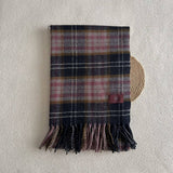 PLAID WOOL SCARF FOR WOMEN COZY WINTER KNIT_CWASC2336