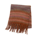 CHUNKY CIRCLE YARN PLAID SCARF THICK FALL WINTER_CWASC0878