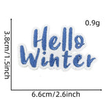 Winter Blue Christmas Graffiti Embroidered Patch_Cwmm4028