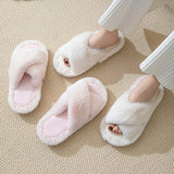 FASHION HOME CROSS STRAP PLUSH COTTON SLIPPERS_CWSHS0841